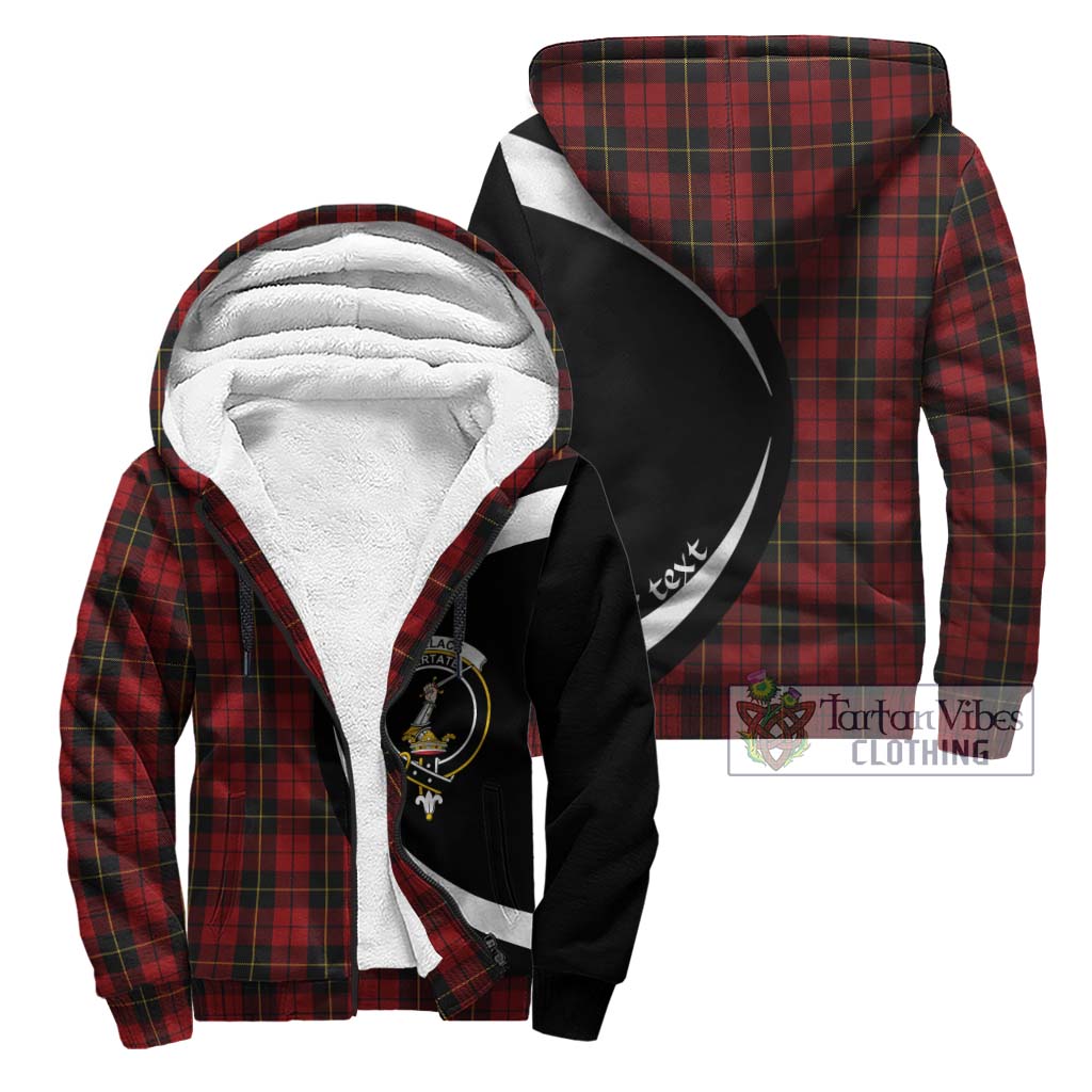 Wallace Tartan Sherpa Hoodie with Family Crest Circle Style Unisex - Tartan Vibes Clothing