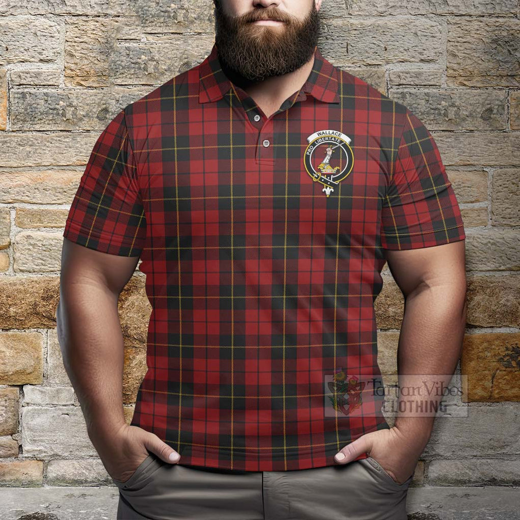 Wallace Tartan Polo Shirt with Family Crest Celtic Skull Style - Tartan Vibes Clothing