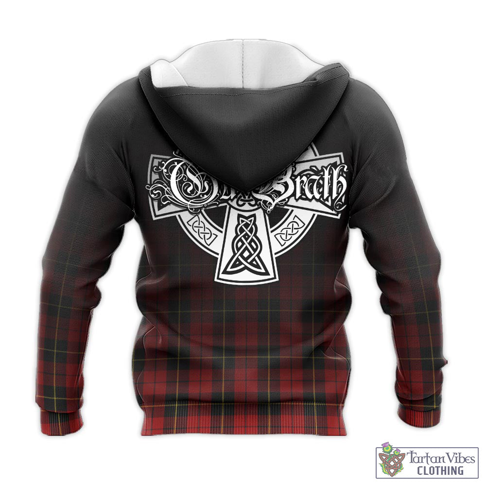 Tartan Vibes Clothing Wallace Tartan Knitted Hoodie Featuring Alba Gu Brath Family Crest Celtic Inspired