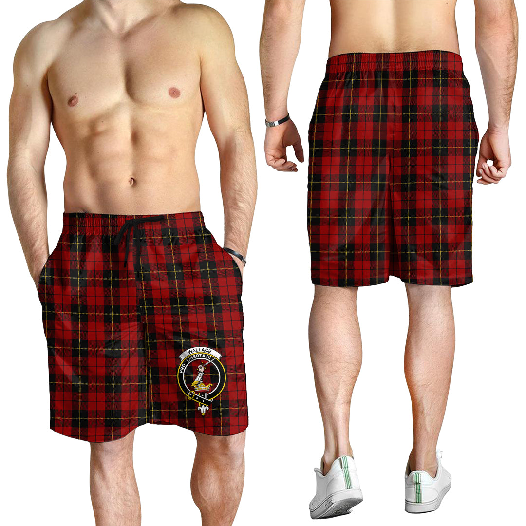 Wallace Tartan Mens Shorts with Family Crest - Tartan Vibes Clothing
