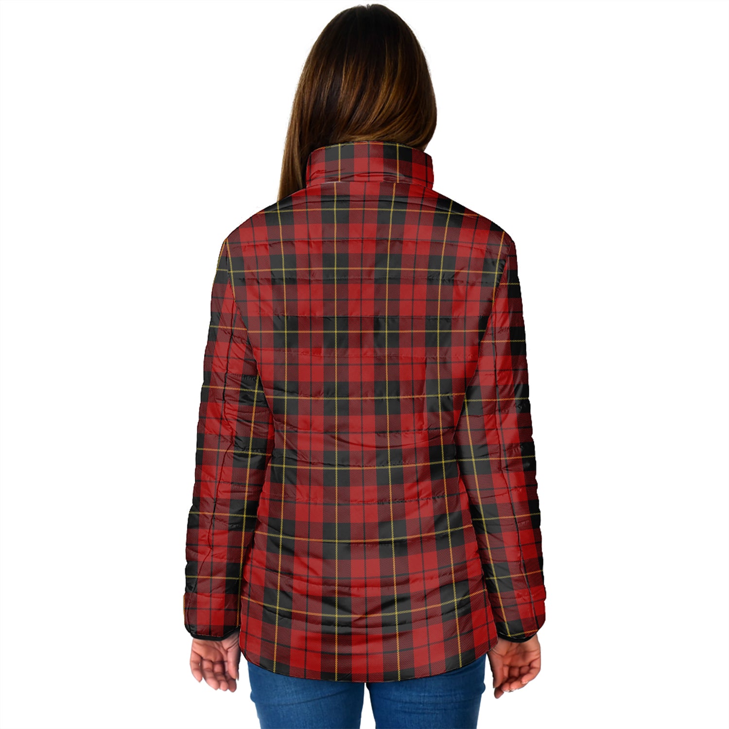 Wallace Tartan Padded Jacket with Family Crest - Tartan Vibes Clothing