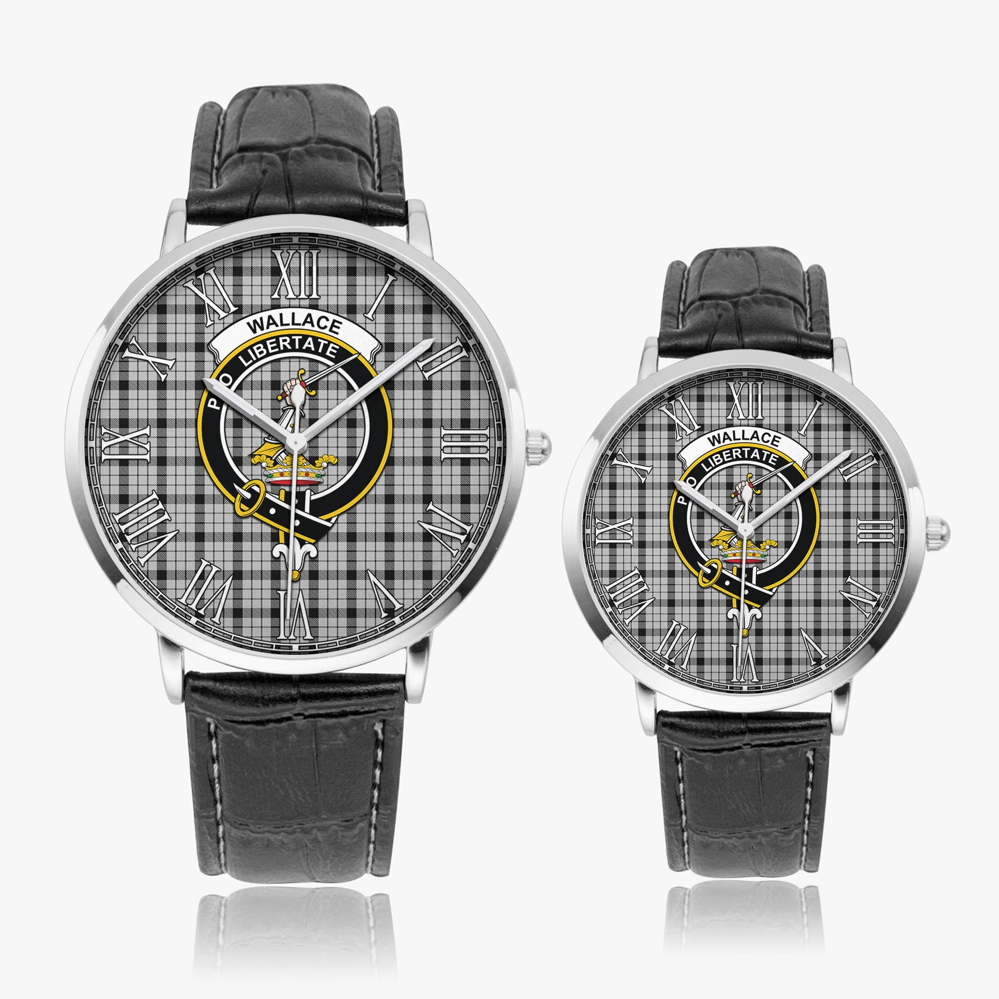 Wallace Dress Tartan Family Crest Leather Strap Quartz Watch - Tartanvibesclothing