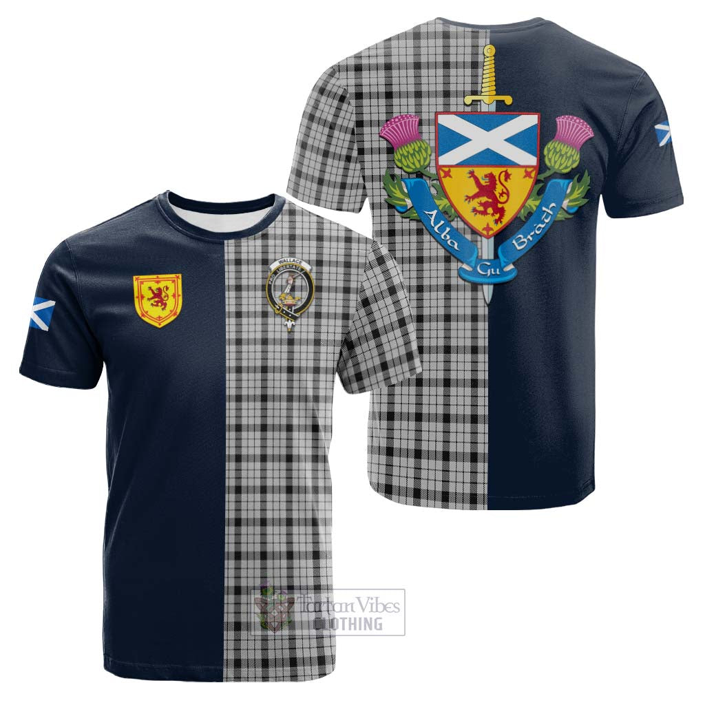 Tartan Vibes Clothing Wallace Dress Tartan Cotton T-shirt with Scottish Lion Royal Arm Half Style