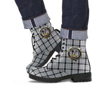 Wallace Dress Tartan Leather Boots with Family Crest