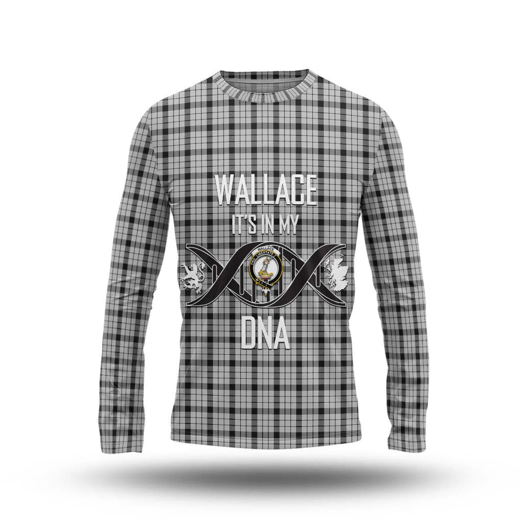 Wallace Dress Tartan Long Sleeve T-Shirt with Family Crest DNA In Me Style Unisex - Tartanvibesclothing Shop