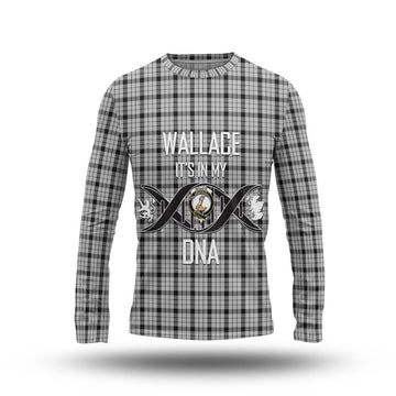 Wallace Dress Tartan Long Sleeve T-Shirt with Family Crest DNA In Me Style