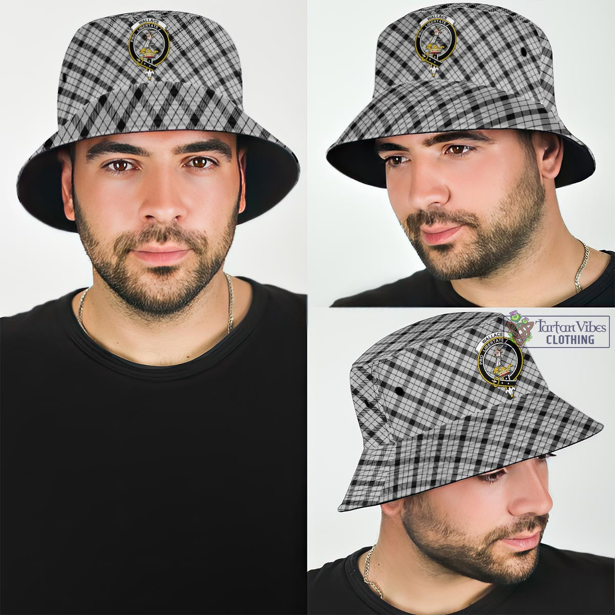 Tartan Vibes Clothing Wallace Dress Tartan Bucket Hat with Family Crest