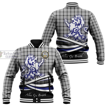 Wallace Dress Tartan Baseball Jacket with Alba Gu Brath Regal Lion Emblem