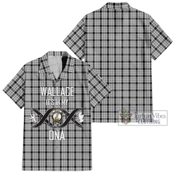 Wallace Dress Tartan Short Sleeve Button Shirt with Family Crest DNA In Me Style