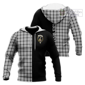 Wallace Dress Tartan Knitted Hoodie with Family Crest and Half Of Me Style