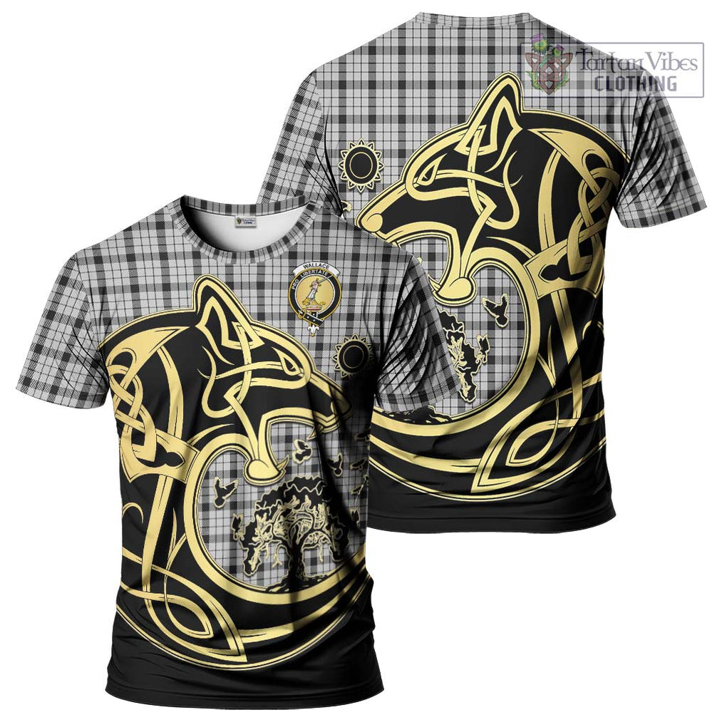 Wallace Dress Tartan T-Shirt with Family Crest Celtic Wolf Style Kid's Shirt - Tartan Vibes Clothing