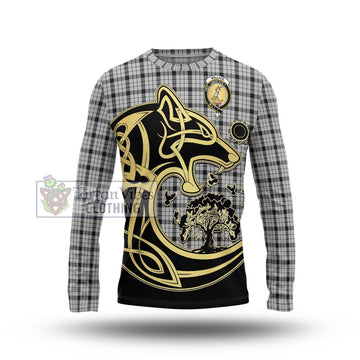 Wallace Dress Tartan Long Sleeve T-Shirt with Family Crest Celtic Wolf Style