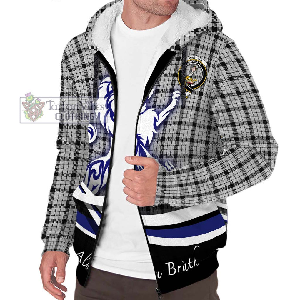 Wallace Dress Tartan Sherpa Hoodie with Alba Gu Brath Regal Lion Emblem Unisex S - Tartanvibesclothing Shop