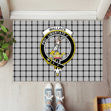 Wallace Dress Tartan Door Mat with Family Crest