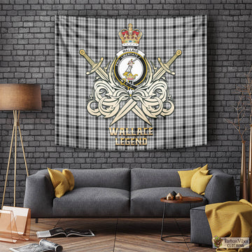 Wallace Dress Tartan Tapestry with Clan Crest and the Golden Sword of Courageous Legacy