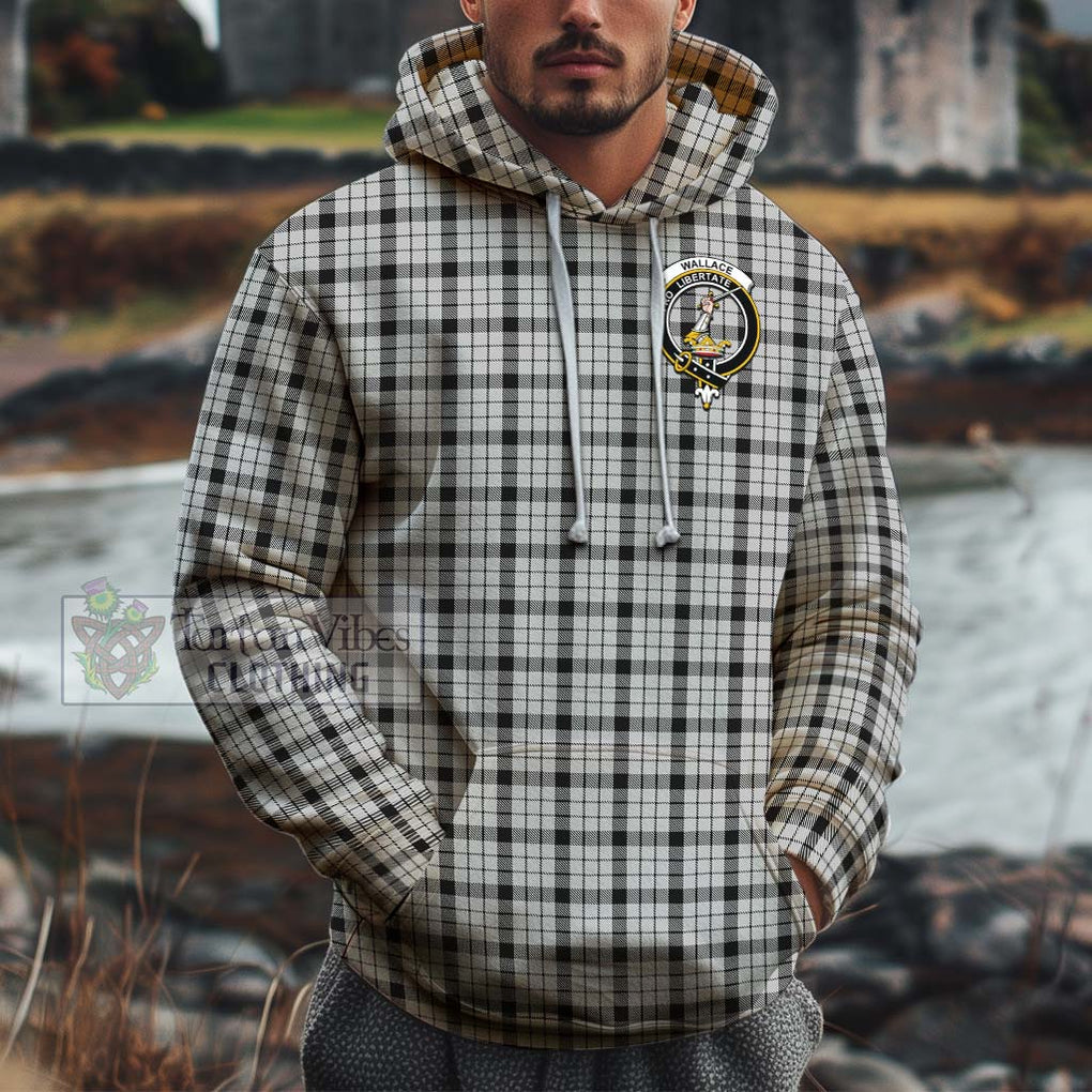 Wallace Dress Tartan Cotton Hoodie with Family Crest Pullover Hoodie XS - Tartan Vibes Clothing