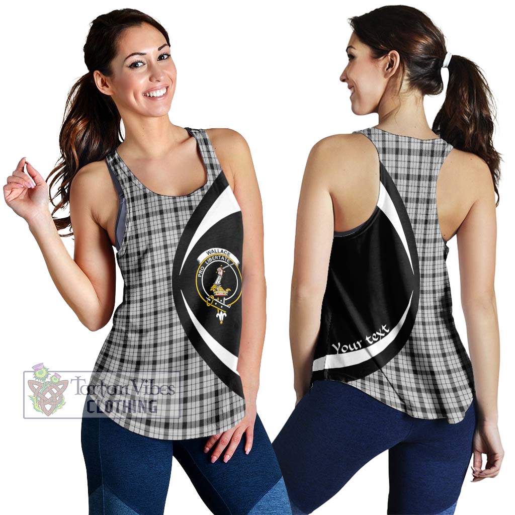 Wallace Dress Tartan Women's Racerback Tanks with Family Crest Circle Style 4XL - Tartan Vibes Clothing