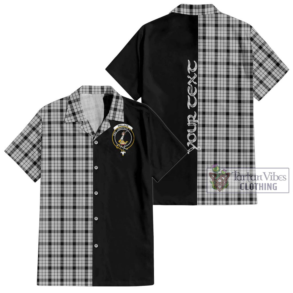 Wallace Dress Tartan Short Sleeve Button Shirt with Family Crest and Half Of Me Style Kid - Tartanvibesclothing Shop