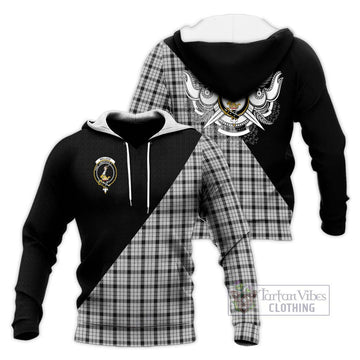 Wallace Dress Tartan Knitted Hoodie with Family Crest and Military Logo Style