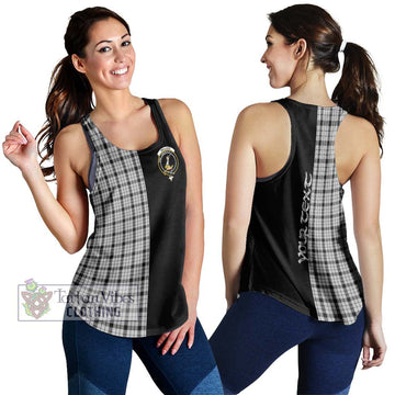 Wallace Dress Tartan Women's Racerback Tanks with Family Crest and Half Of Me Style