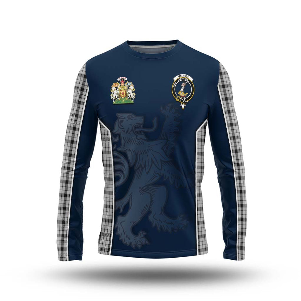 Wallace Dress Tartan Long Sleeve T-Shirt with Family Crest and Lion Rampant Vibes Sport Style Unisex - Tartan Vibes Clothing