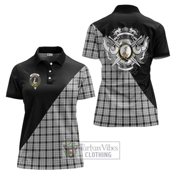 Wallace Dress Tartan Women's Polo Shirt with Family Crest and Military Logo Style