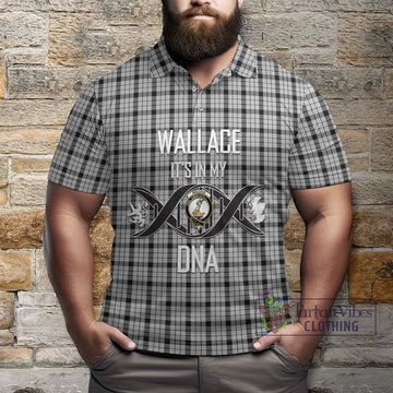 Wallace Dress Tartan Polo Shirt with Family Crest DNA In Me Style