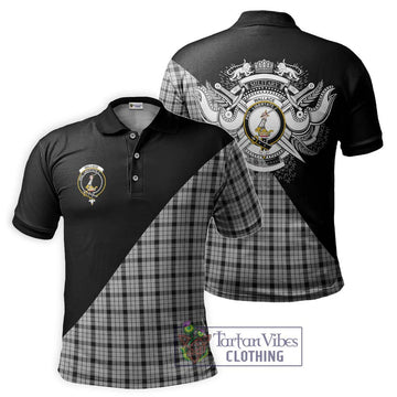 Wallace Dress Tartan Polo Shirt with Family Crest and Military Logo Style