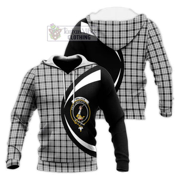 Wallace Dress Tartan Knitted Hoodie with Family Crest Circle Style