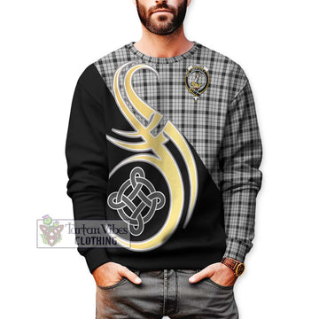 Wallace Dress Tartan Sweatshirt with Family Crest and Celtic Symbol Style