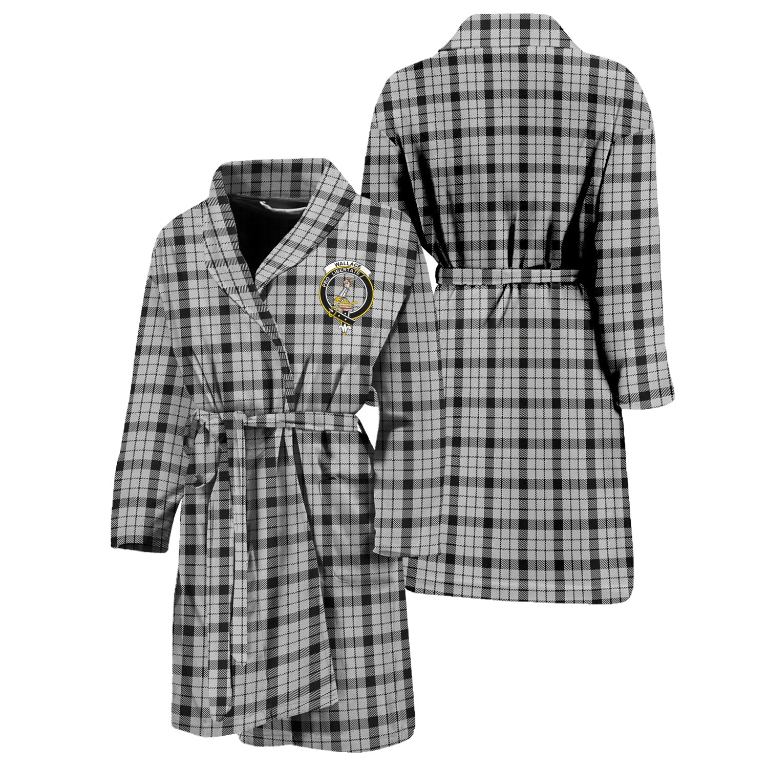 Wallace Dress Tartan Bathrobe with Family Crest Unisex S - Tartan Vibes Clothing