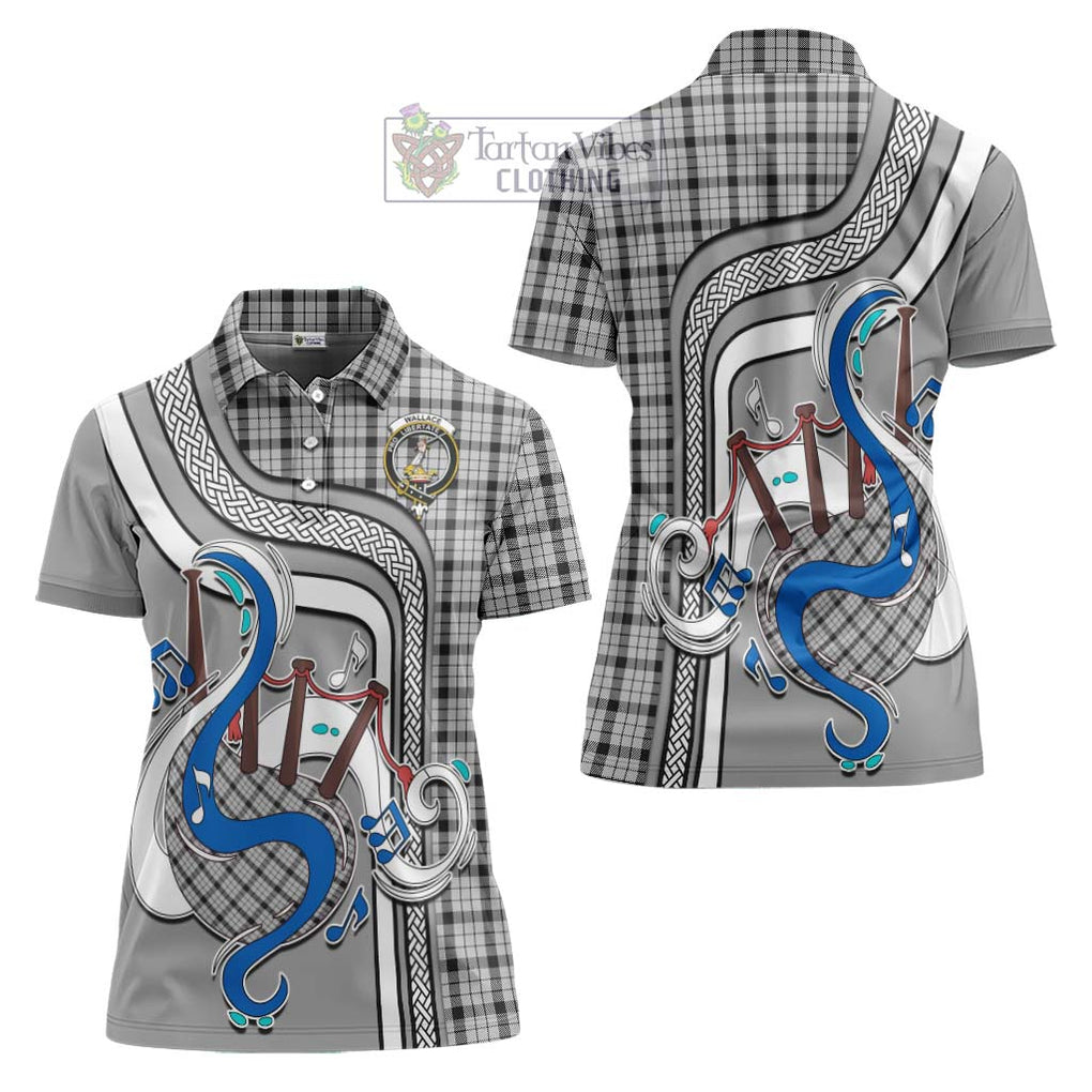 Wallace Dress Tartan Women's Polo Shirt with Epic Bagpipe Style Women - Tartanvibesclothing Shop