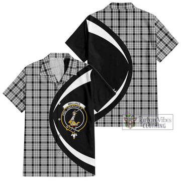 Wallace Dress Tartan Short Sleeve Button Up with Family Crest Circle Style