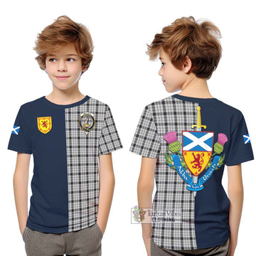 Wallace Dress Tartan Kid T-Shirt Alba with Scottish Lion Royal Arm Half Style