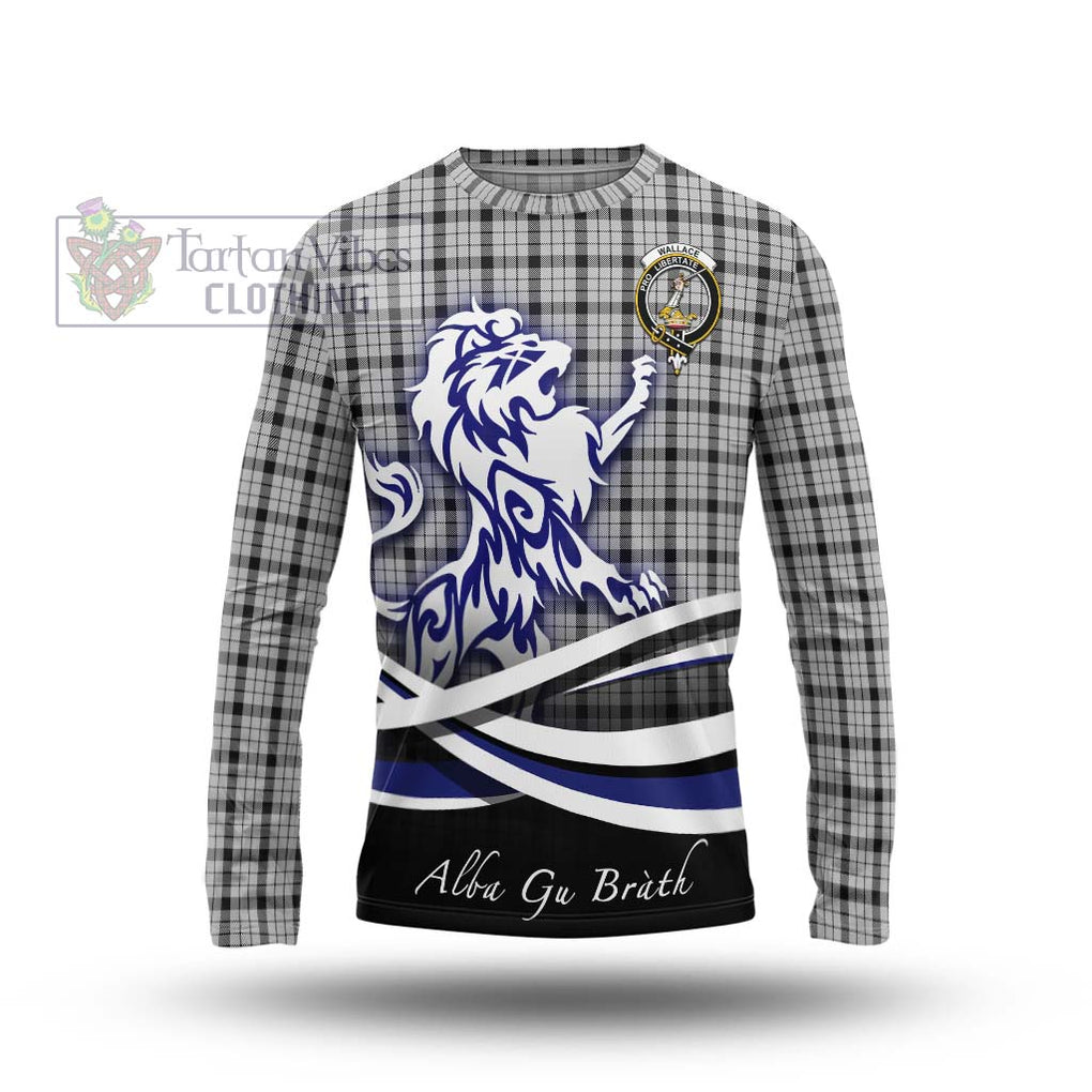 Wallace Dress Tartan Long Sleeve T-Shirt with Alba Gu Brath Regal Lion Emblem Unisex - Tartanvibesclothing Shop