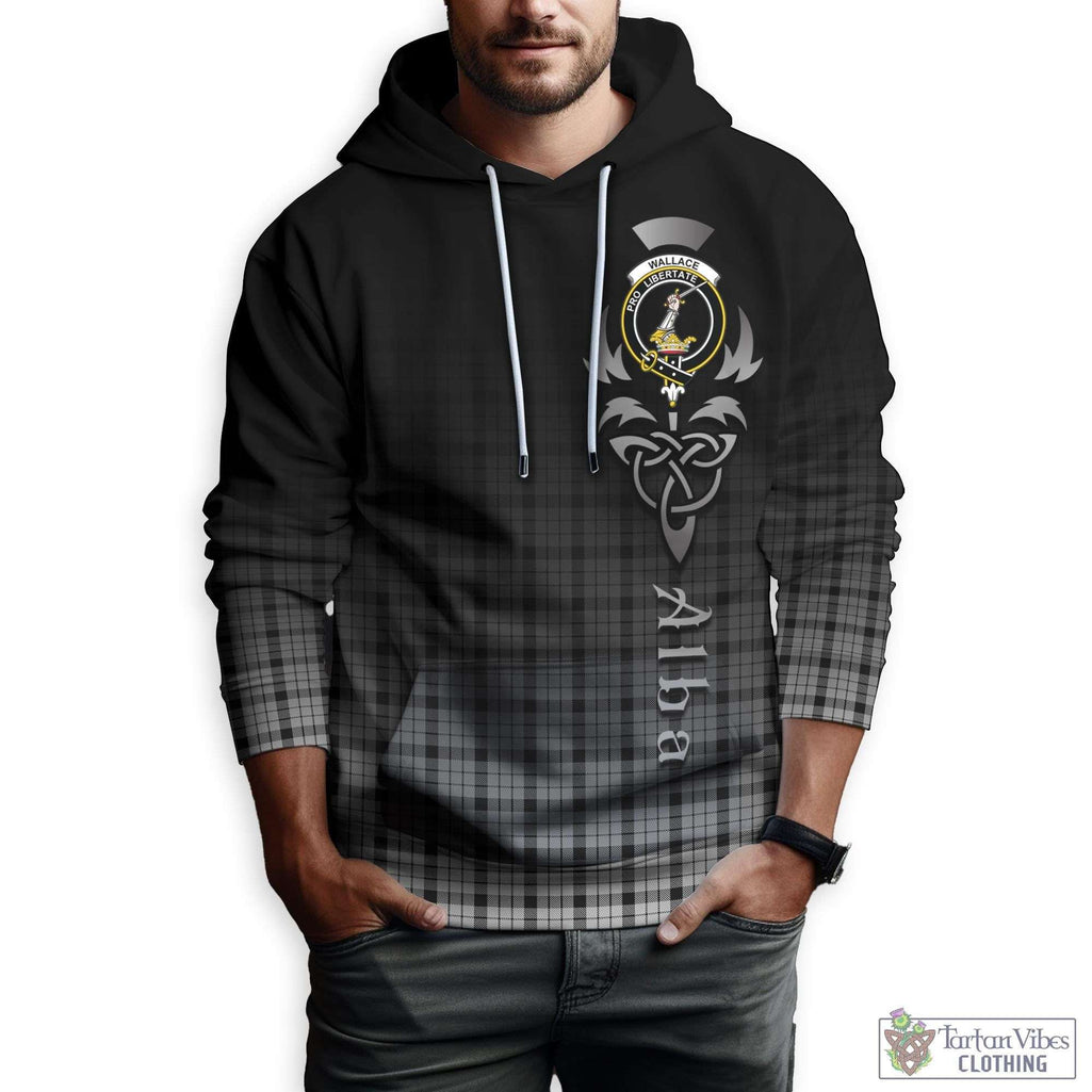 Tartan Vibes Clothing Wallace Dress Tartan Hoodie Featuring Alba Gu Brath Family Crest Celtic Inspired