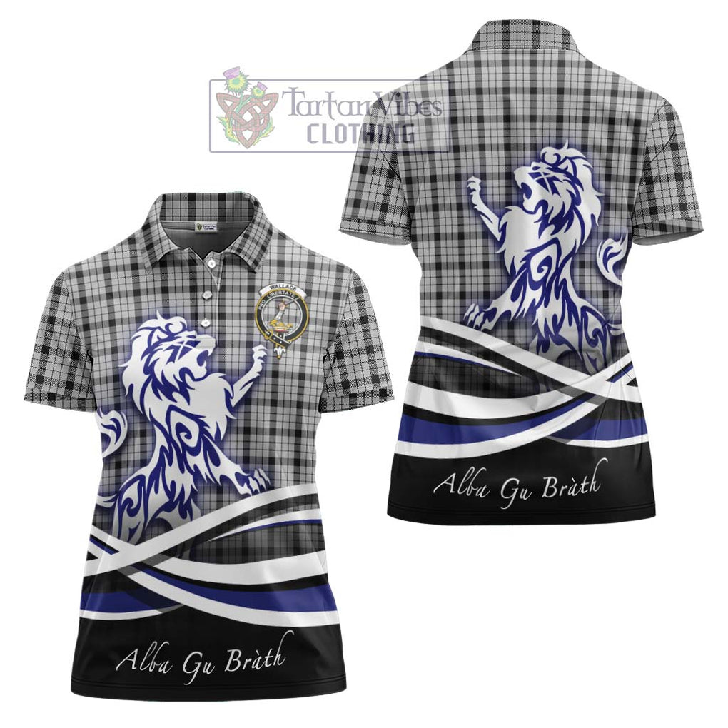 Wallace Dress Tartan Women's Polo Shirt with Alba Gu Brath Regal Lion Emblem Women - Tartanvibesclothing Shop