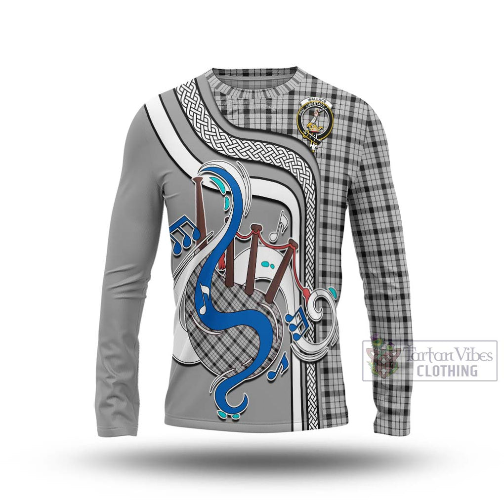 Tartan Vibes Clothing Wallace Dress Tartan Long Sleeve T-Shirt with Epic Bagpipe Style