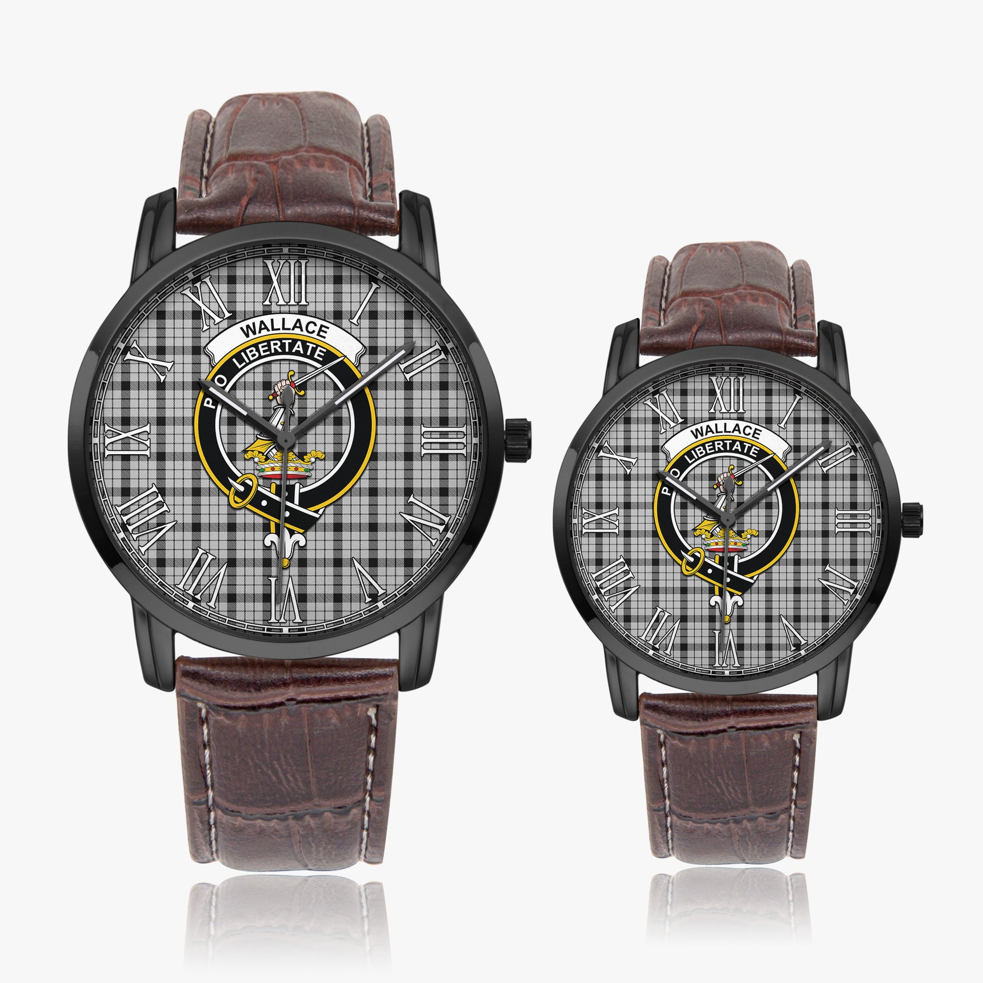 Wallace Dress Tartan Family Crest Leather Strap Quartz Watch - Tartanvibesclothing