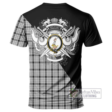 Wallace Dress Tartan T-Shirt with Family Crest and Military Logo Style