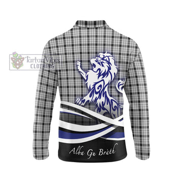 Wallace Dress Tartan Long Sleeve Polo Shirt with Alba Gu Brath Regal Lion Emblem