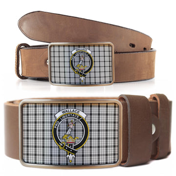 Wallace Dress Tartan Belt Buckles with Family Crest