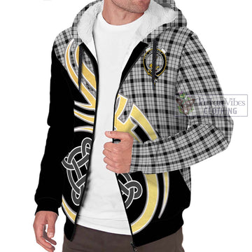 Wallace Dress Tartan Sherpa Hoodie with Family Crest and Celtic Symbol Style