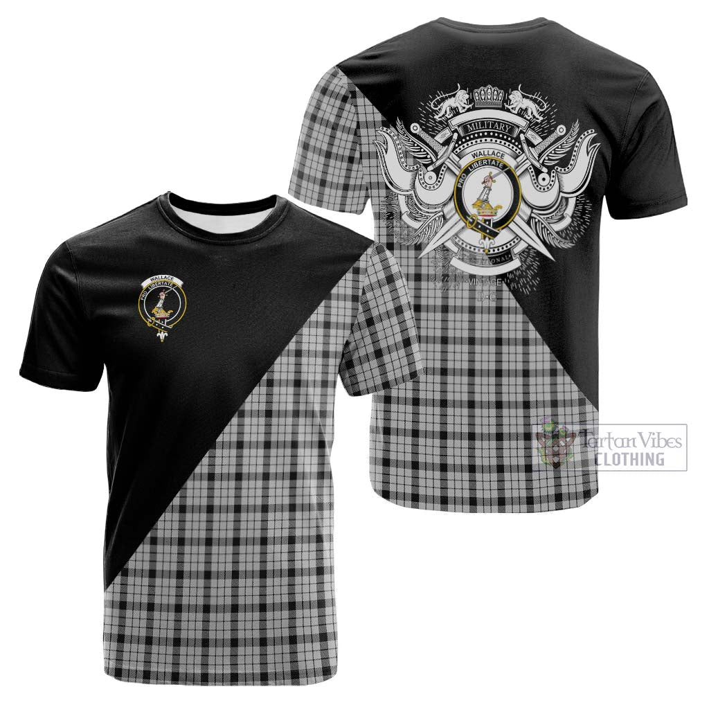 Tartan Vibes Clothing Wallace Dress Tartan Cotton T-shirt with Family Crest and Military Logo Style