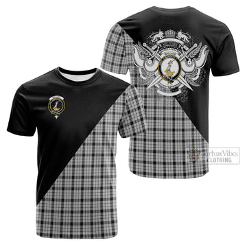 Wallace Dress Tartan Cotton T-shirt with Family Crest and Military Logo Style