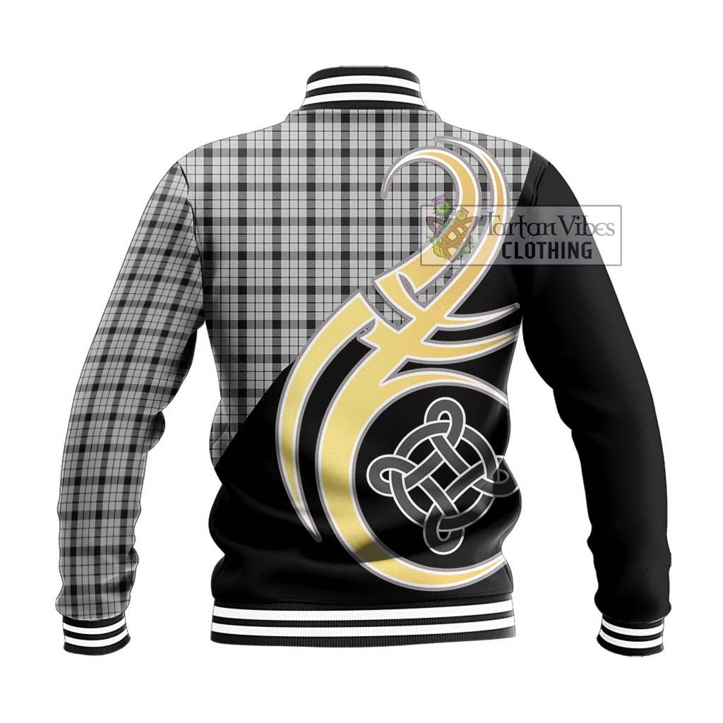 Wallace Dress Tartan Baseball Jacket with Family Crest and Celtic Symbol Style - Tartan Vibes Clothing