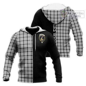 Wallace Dress Tartan Knitted Hoodie with Family Crest and Half Of Me Style