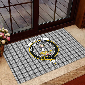 Wallace Dress Tartan Door Mat with Family Crest