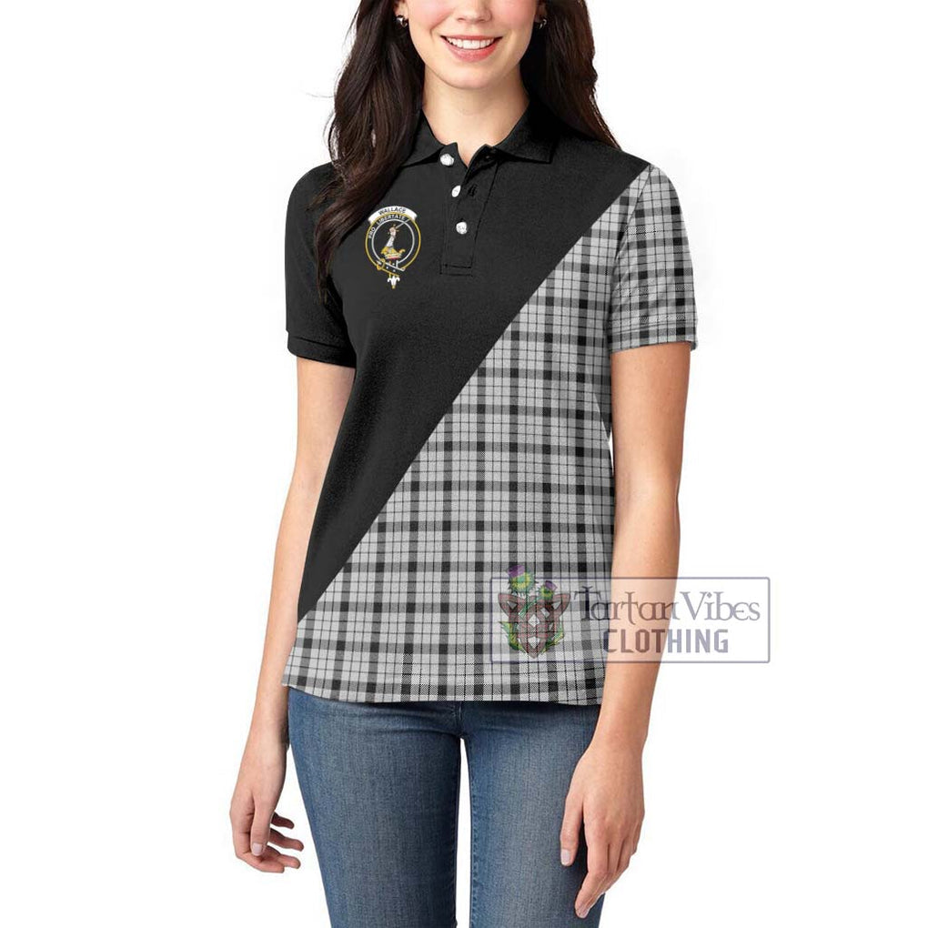 Wallace Dress Tartan Women's Polo Shirt with Family Crest and Military Logo Style - Tartanvibesclothing Shop