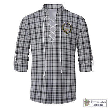 Wallace Dress Tartan Men's Scottish Traditional Jacobite Ghillie Kilt Shirt with Family Crest